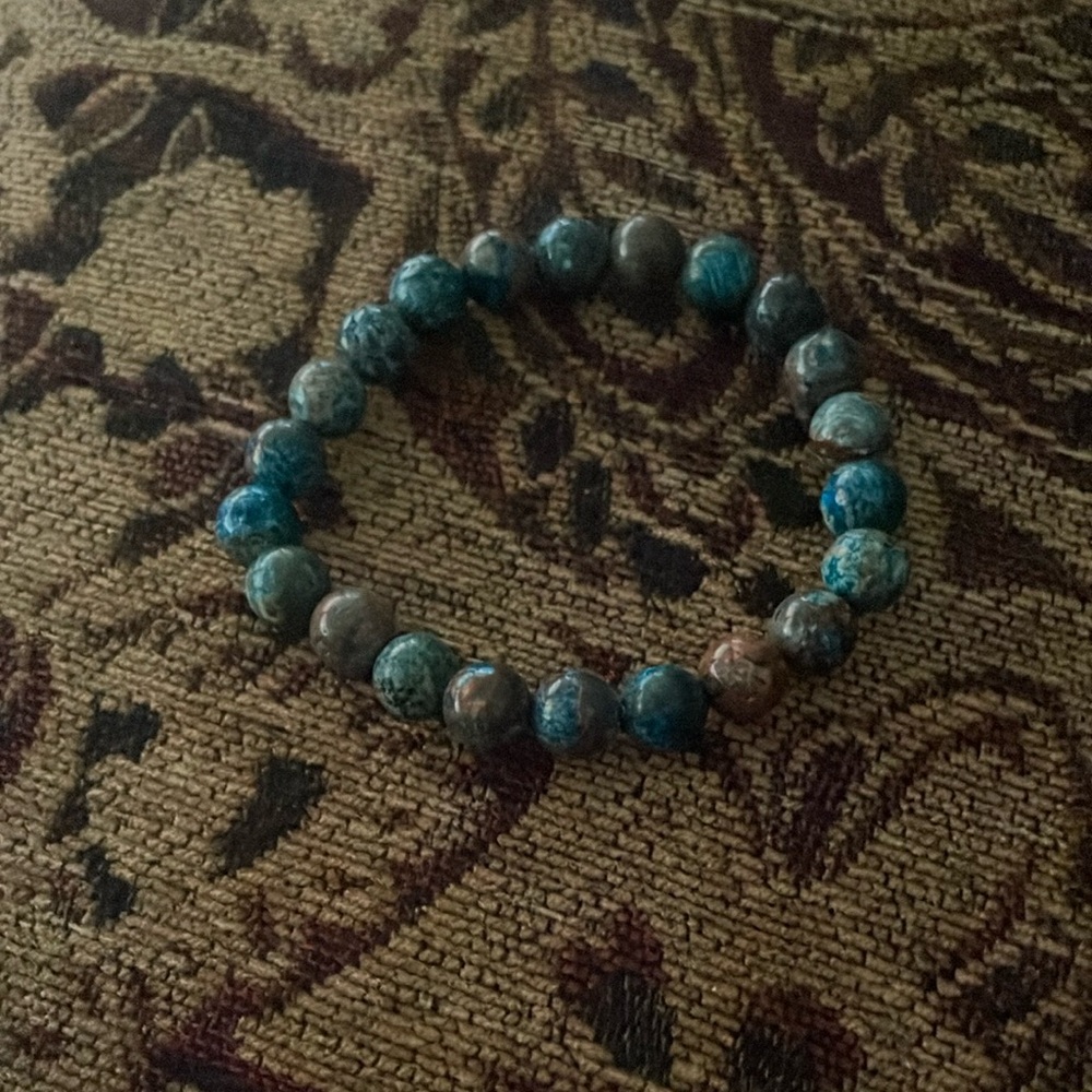 Blue and Brown Beaded Bracelet